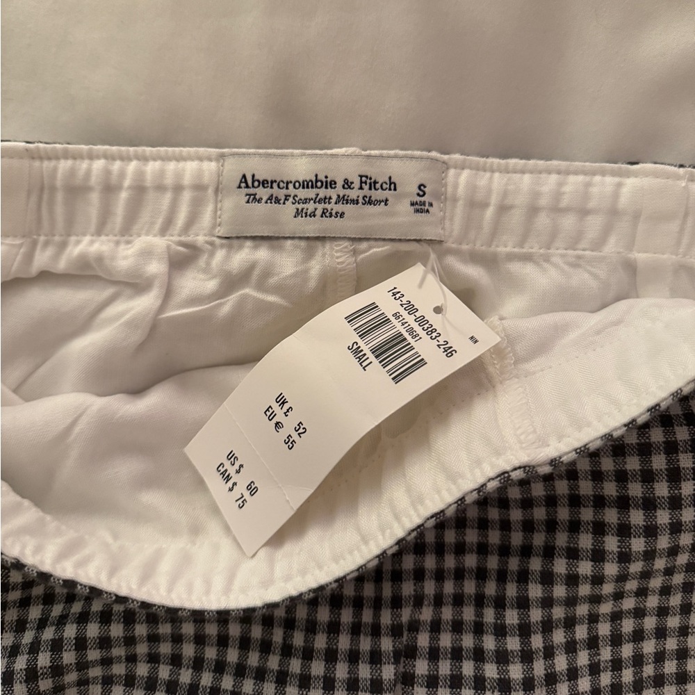 Black and White Gingham Linen Mini Skort - Picture 3 of 5